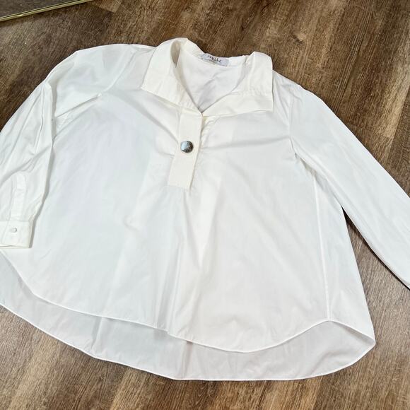 Carolina Herrera White Blouse oversized cocoon style shirt - Picture 6 of 8